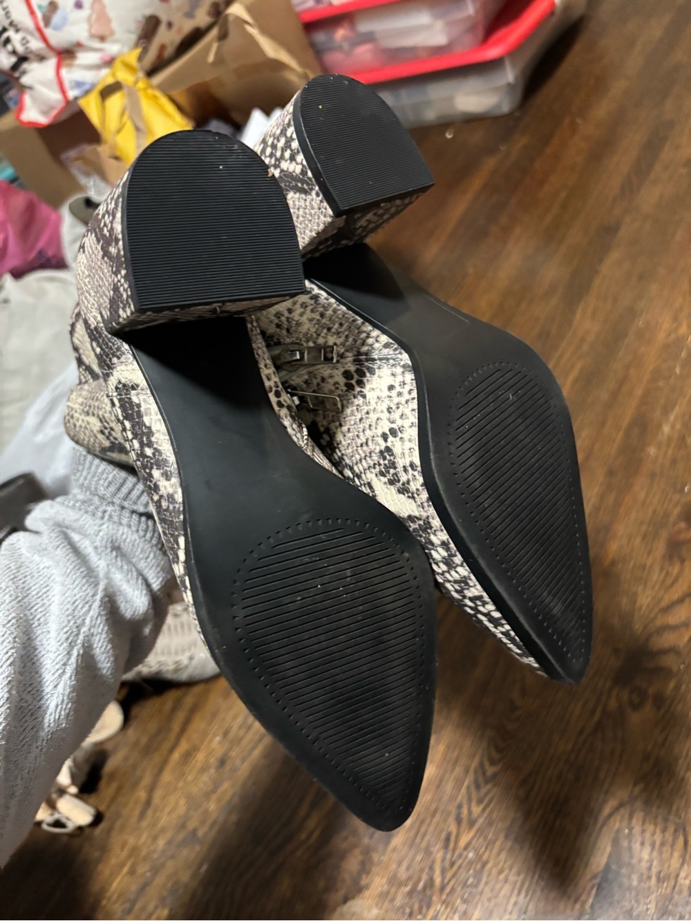 Madden Girl, NWOT Snake-Print Ankle Boots - Neutral Snake, Size 8M - Picture 7 of 7